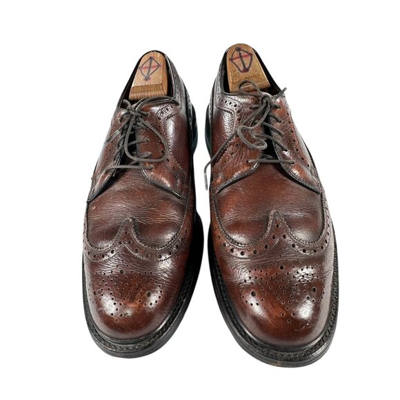 Nunn Bush Vintage 70\'s Mens Derby Sz 8.5D Wingtip Brown Leather Shoes USA main image 6